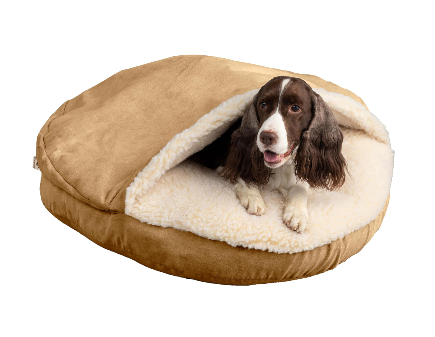 Snoozer Luxury Microsuede Cozy Cave Pet Bed Large Camel